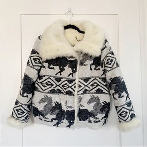 Capulet Crazy Horse Jacquard Fur lined Jacket S